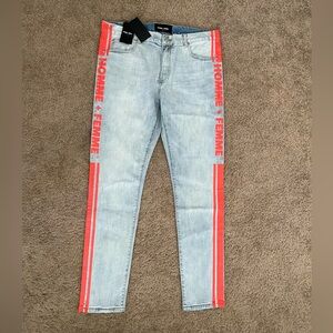 NWT HOMME + FEMME Denim Wear Jeans TRADEMARK SLIM SKINNY Stretch Zip Fly sz 40